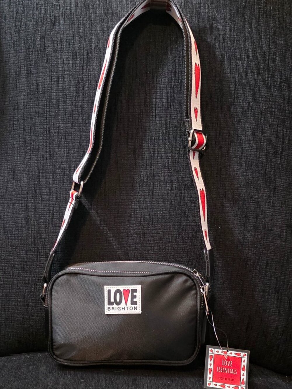Brighton Love Essentials Black Nylon Crossbody Bag